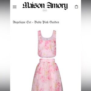 Angelique Set Midi Dress in Baby Pink Garden